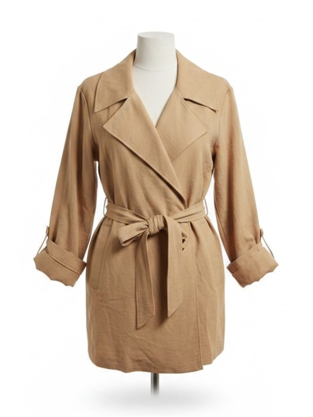 Tan Wrap Jacket with Belt